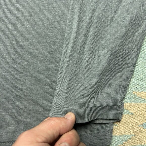 Vintage 70s long sleeve shirt high neck 1/4 zip turtleneck polyester? worn large - Picture 4 of 11